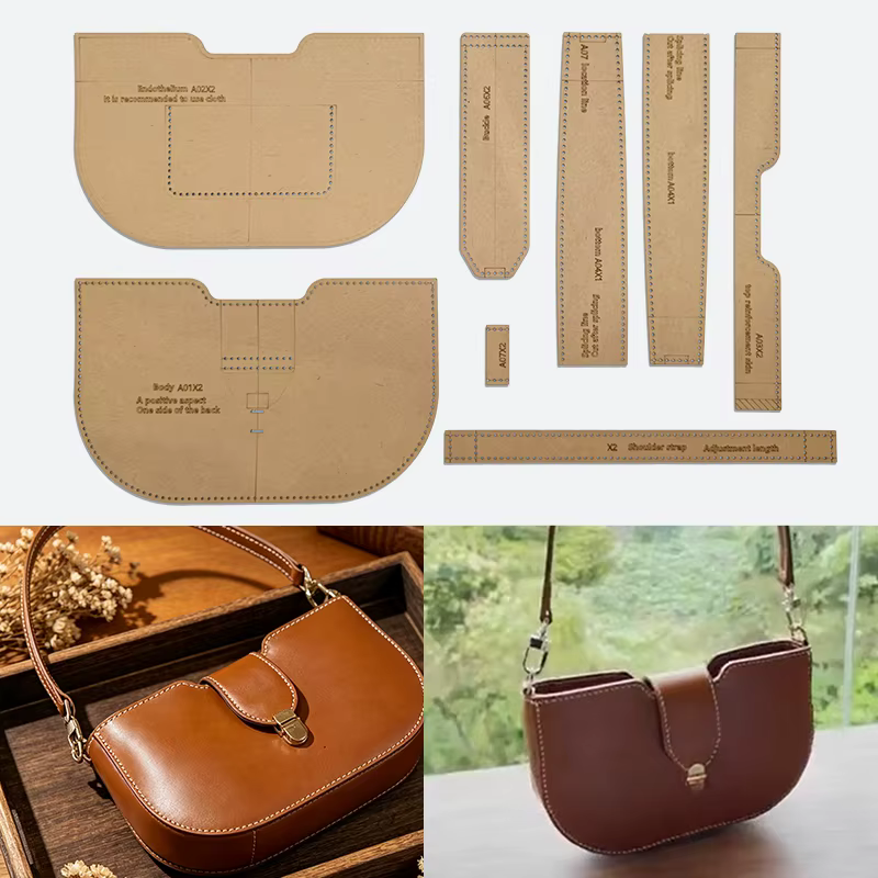 YOMDID 8 pièces – Modèles de sacs à main et sacs à bandoulière pour femmes en papier kraft, patrons de couture, gabarits de modèles pour artisanat du cuir DIY