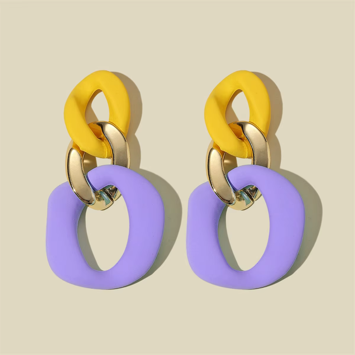 Boucles d'oreilles jaunes pour femmes, bijoux bohème, mode Boho, Style tendance, pendantes, grands bijoux, accessoires géométriques
