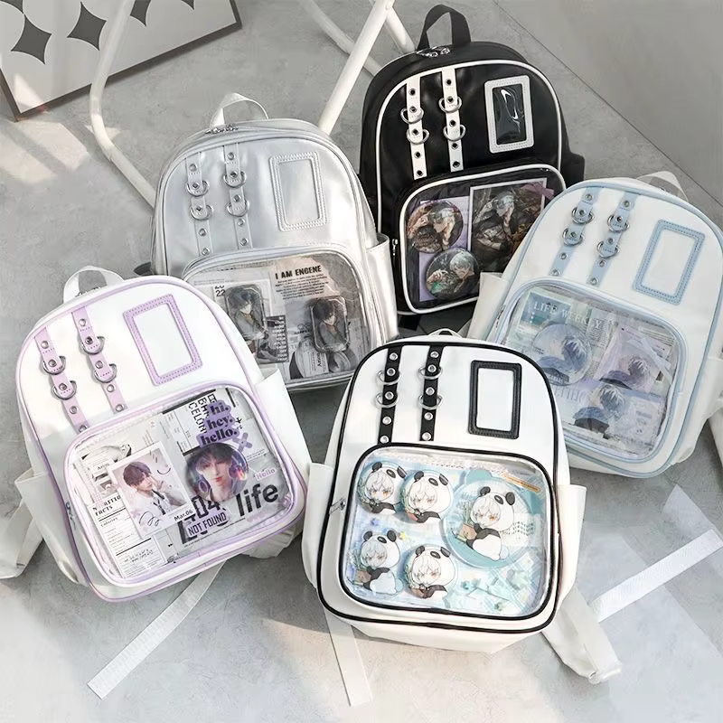 Sac à dos mini Y2K mignon pour femme, sac Ita Kawaii, sac à dos transparent pour fille, sac à dos DIY, sac à dos Lolita, style preppy, sacs d'école