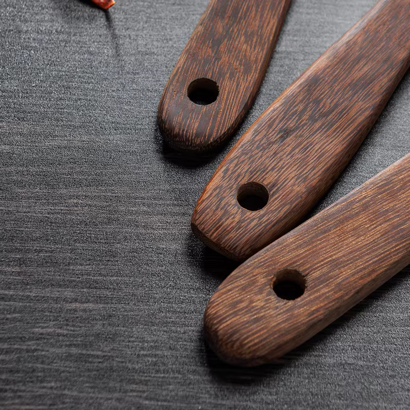 Ensemble d'ustensiles de cuisine antiadhésifs, avec manche en bois, cuillère à soupe, spatule, cuillère à riz, pelle, accessoires de cuisine