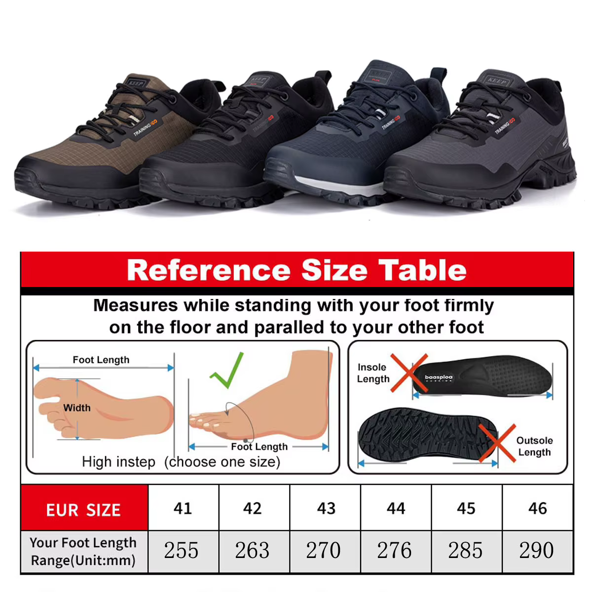 Baasploa-Chaussures de Randonnée Imperméables et Résistantes à l'Usure pour Homme