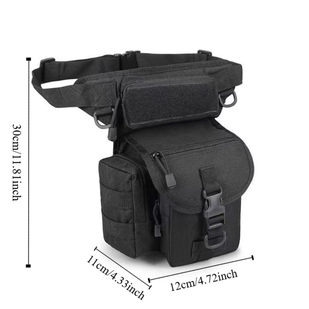 Sac de jambe tombante d'extérieur de grande capacité réglable avec poches latérales sac de taille de randonnée sac de cyclisme de vélo étanche polyvalent
