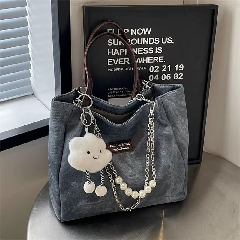Sac fourre-tout en denim pour jeunes femmes