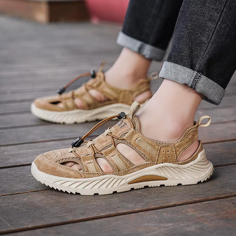 Sandales de randonnée fermées pour hommes en daim