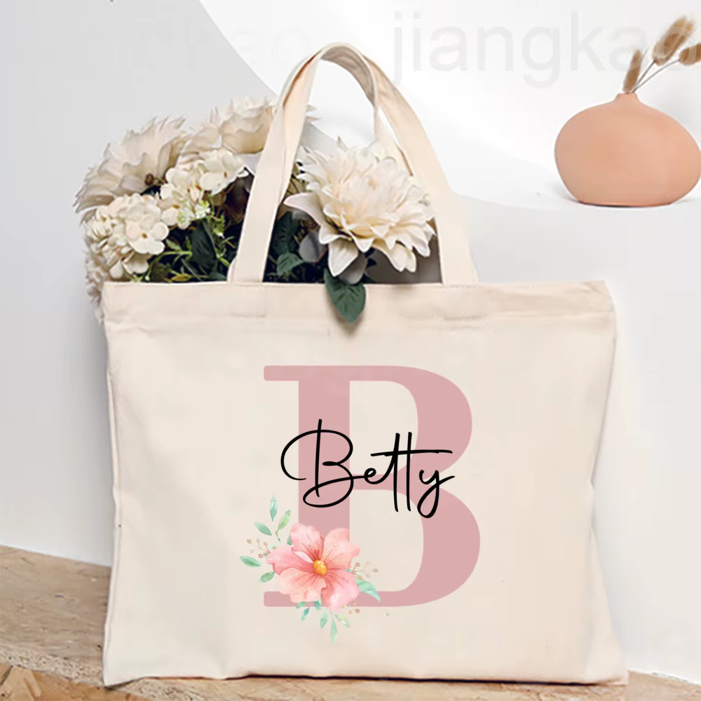 Sac fourre-tout personnalisé avec nom pour femmes, sacs à bandoulière en toile, sac de Shopping monogramme, sacs à main, cadeaux d'anniversaire et de mariage pour elle