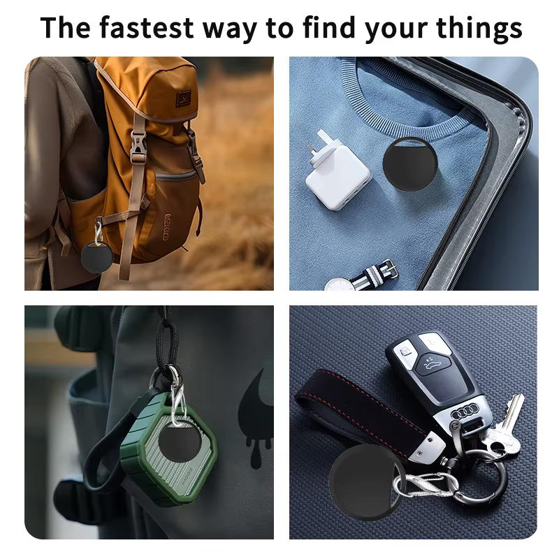 Lot de 4 balises intelligentes pour Apple Find My – Traceur d'objets Bluetooth avec alerte d'objets perdus et signal sonore pour retrouver clés, portefeuille, bagages