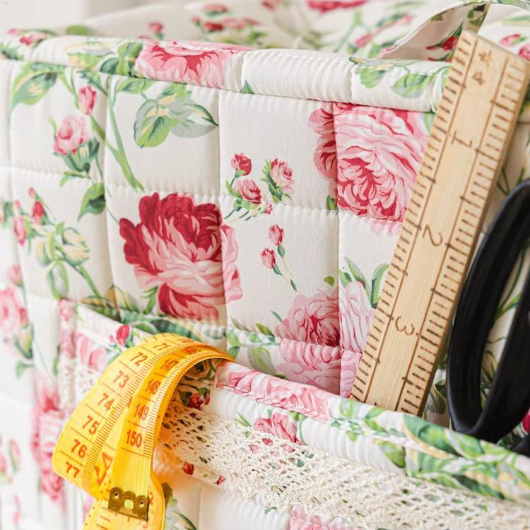 Mallette de transport pour Machine à coudre, sac anti-poussière pour Machine à coudre imprimé floral avec poche à poignée/fournitures de couture, housse de rangement, sac à outils