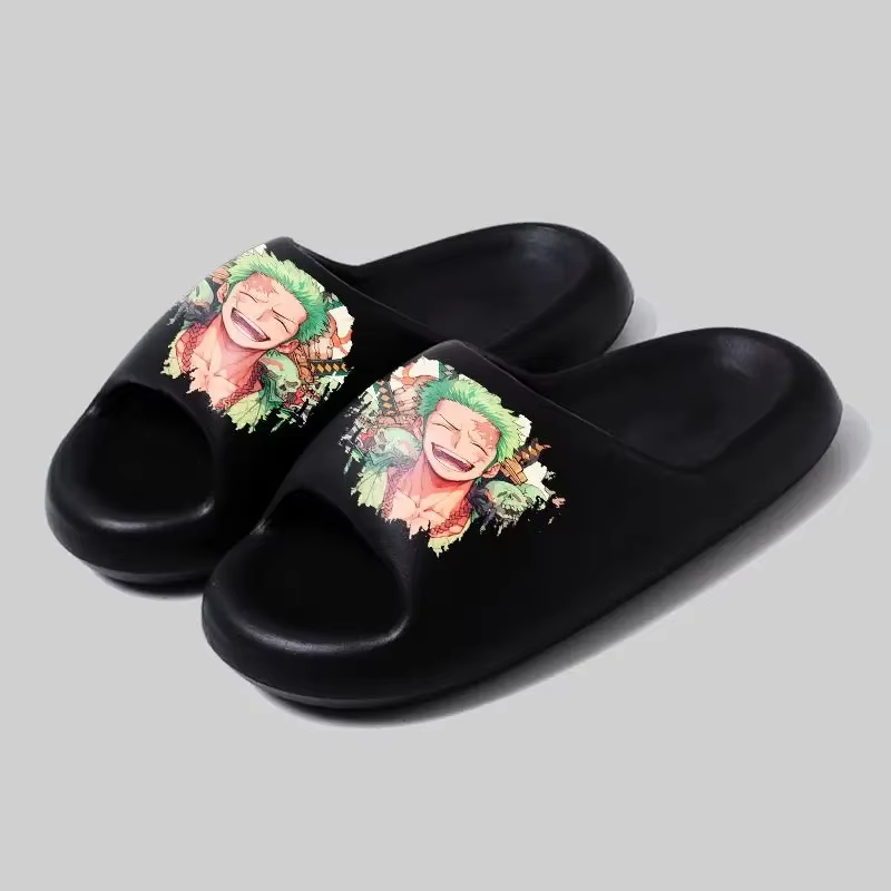 Une pièce Luffy Zoro mignon dessin animé fond souple tongs personnalité élégant et confortable hommes et femmes sandales cadeau de vacances