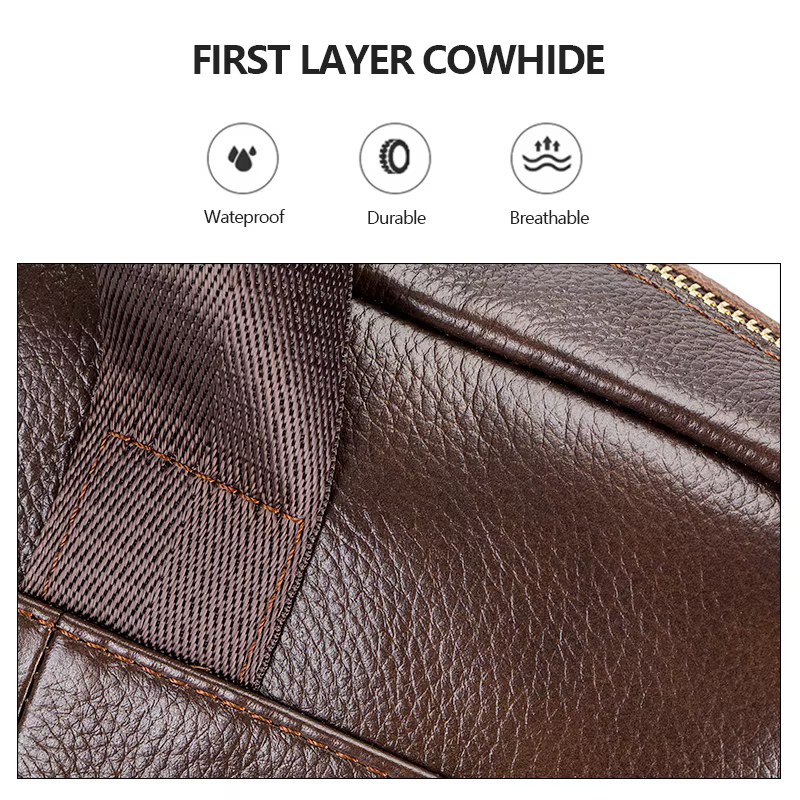 Porte-documents de luxe en cuir véritable pour homme