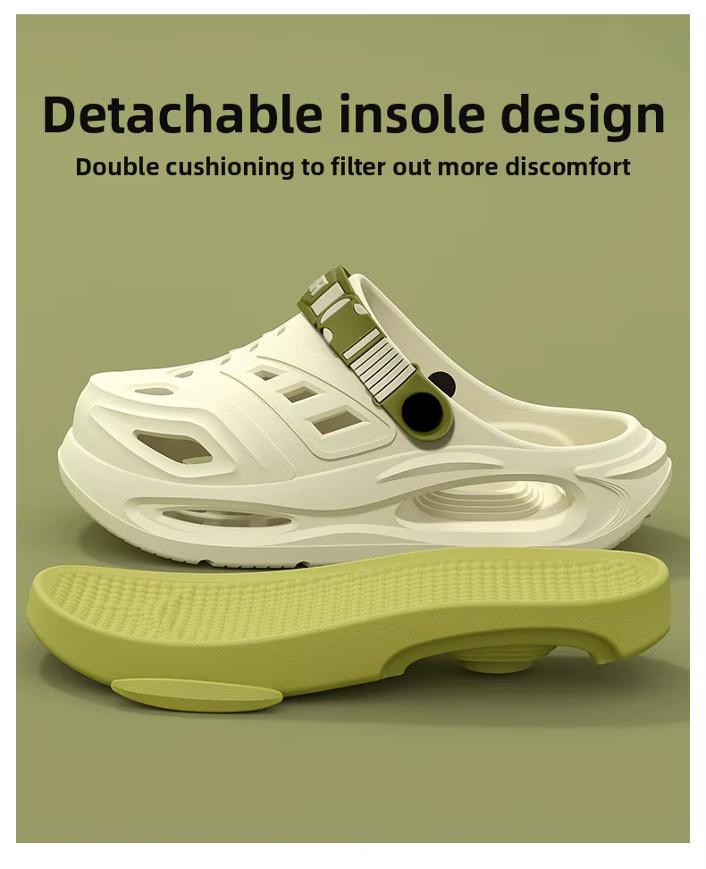 Chaussures perforées pour hommes, nouveau style, à design superposé avec soutien de la voûte plantaire, antidérapantes, pour l'extérieur, respirantes et confortables.