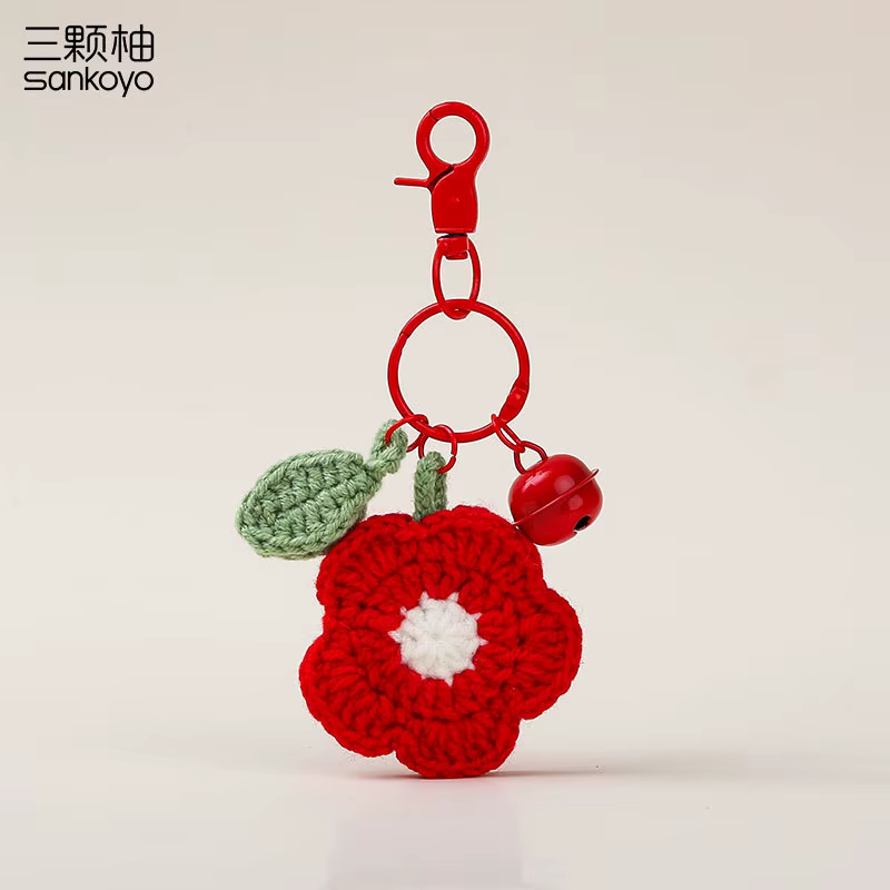 Pendentifs de sac en Crochet en fil de fleur, porte-clés tricoté à la main pour femmes, porte-clés de voiture, sac à main, bijoux à breloques, cadeau-INS