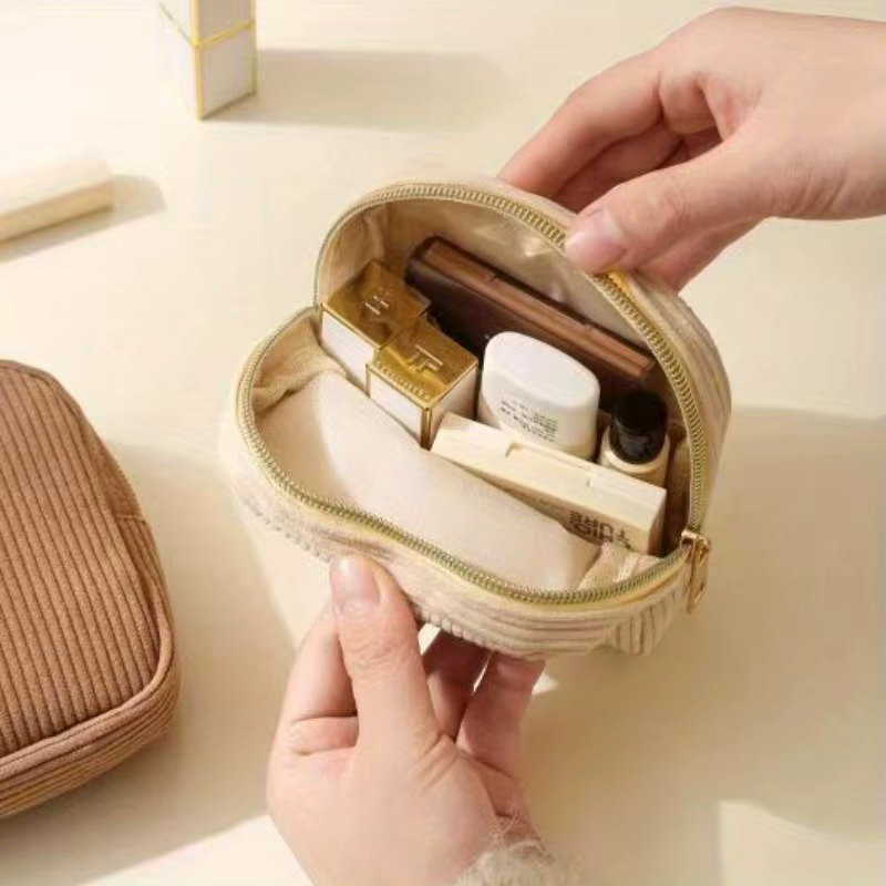 【Trousse à cosmétiques en velours côtelé】 1 pièce Cube sac de maquillage-MAFALDA motif de dessin animé petit sac de