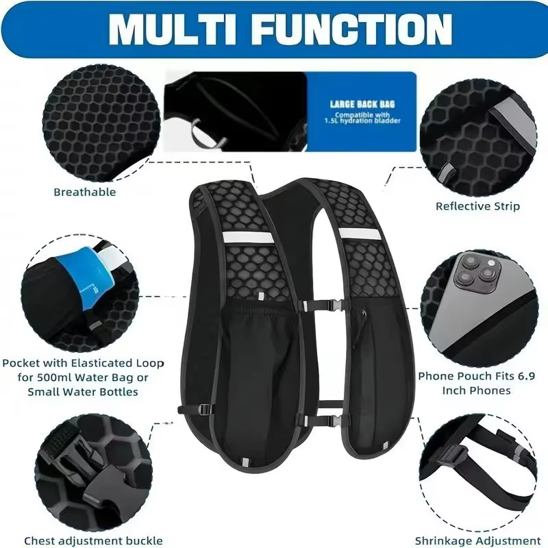 Sac à dos d'hydratation léger pour les sports de plein air - Porte-eau ergonomique pour la course à pied