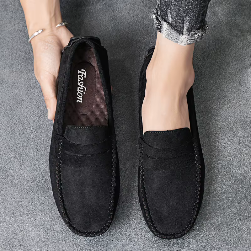 Mode daim hommes chaussures décontractées respirant confort sans lacet hommes chaussures de conduite marque de luxe hommes mocassins hommes paresseux chaussures mocassins