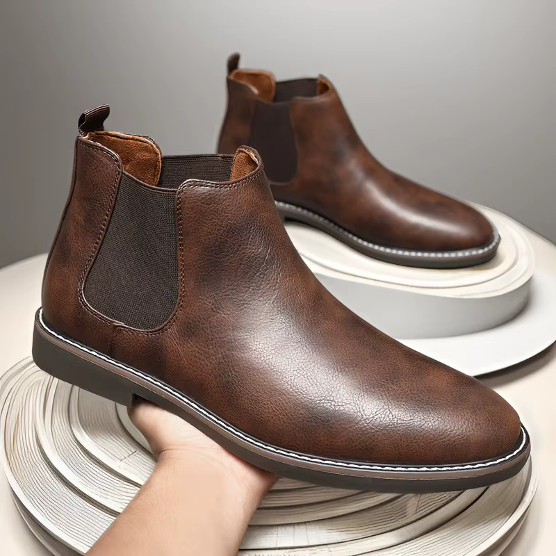 Hommes bottes habillées mode Chelsea bottes marque affaires décontracté en cuir Shors Slip-on Style britannique bottes courtes pour hommes 2026 Botas