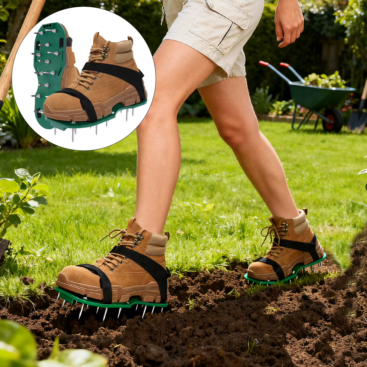 Chaussures d'aération de pelouse 9K réglables à pointes, sandales d'aération, outils de jardinage, accessoires manuels pour surcador de sol