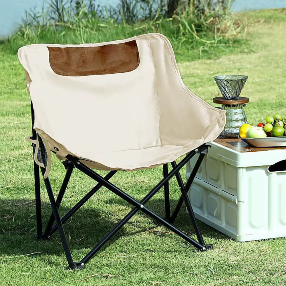 Chaise de camping portable pour adultes avec poche latérale et sac de rangement, adaptée pour l'extérieur, la plage, le pique-nique, la pêche, la randonnée