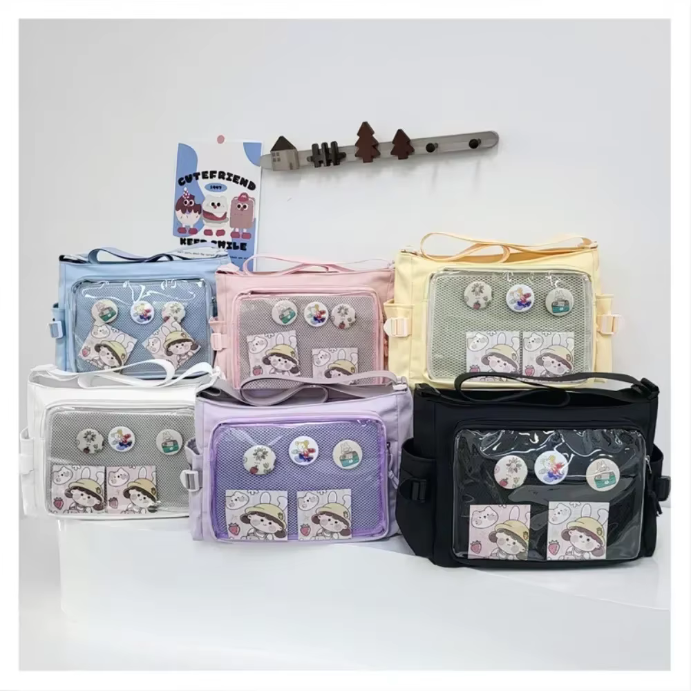 Sac à bandoulière Transparent japonais Y2K Lolita, nouvelle tendance, Badge Itabag, décoration DIY, sac à bandoulière, sacs d'école quotidiens pour adolescents