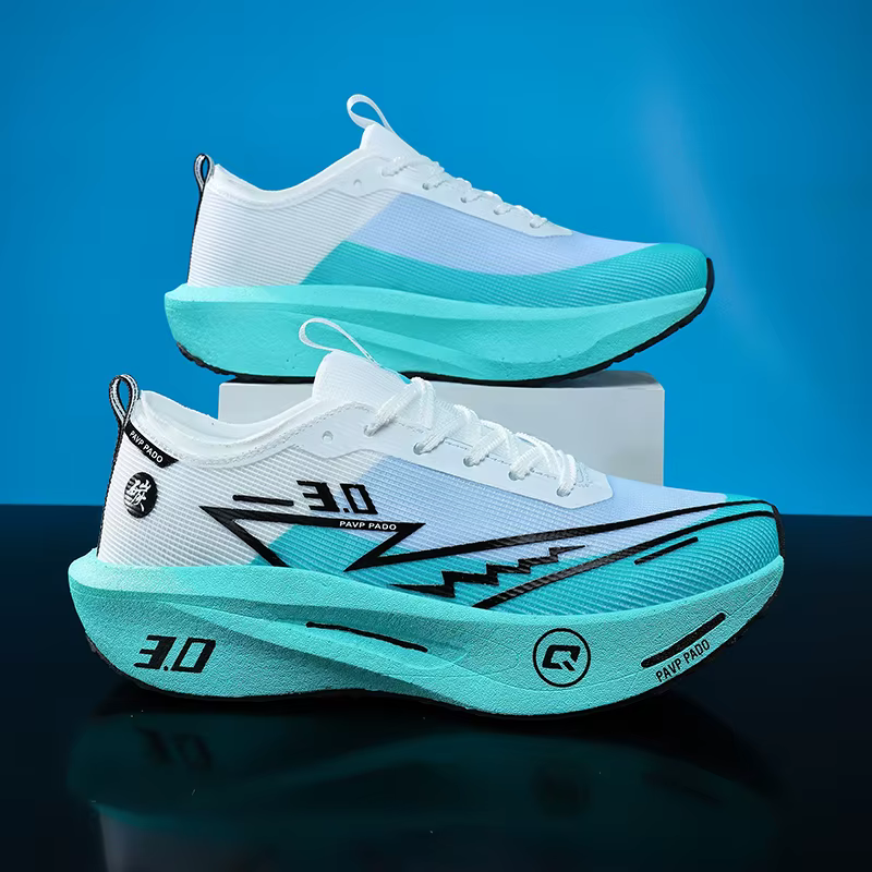 Chaussures de course pour hommes, semelle en carbone, marathon, sport, respirantes, légères, confortables, antidérapantes, pour femmes