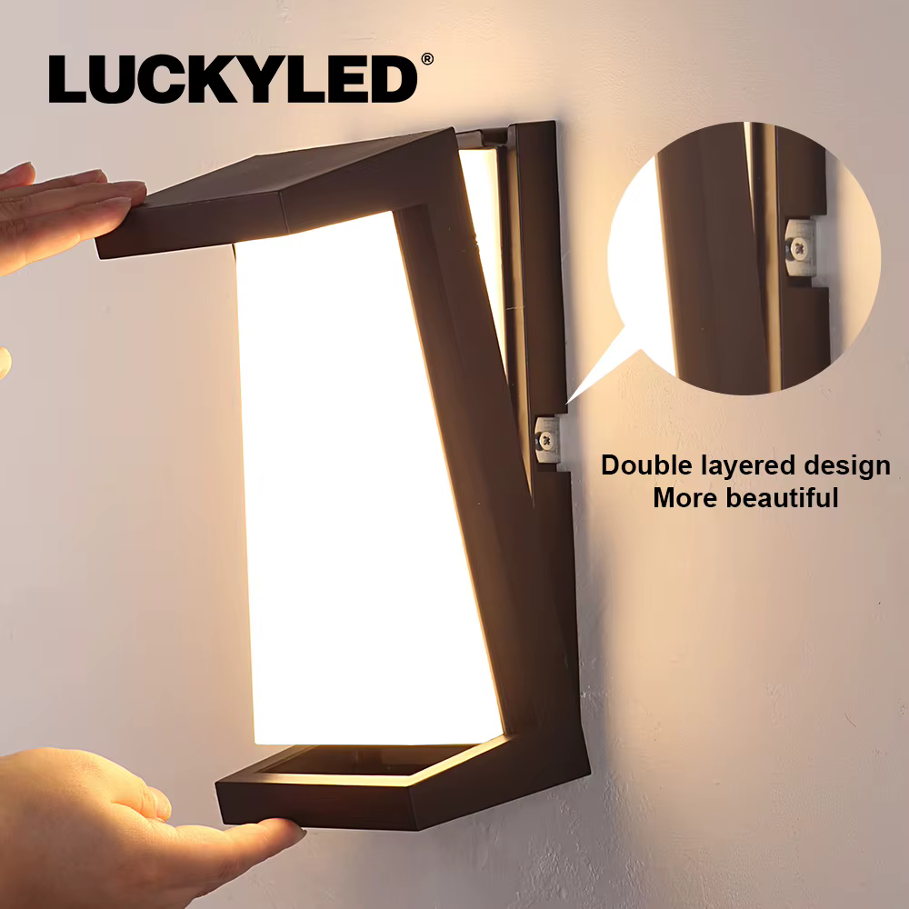 Applique murale extérieure imperméable à LED 24W Applique murale extérieure moderne AC90-260V éclairage mural extérieur de façade pour jardin de porche de rue