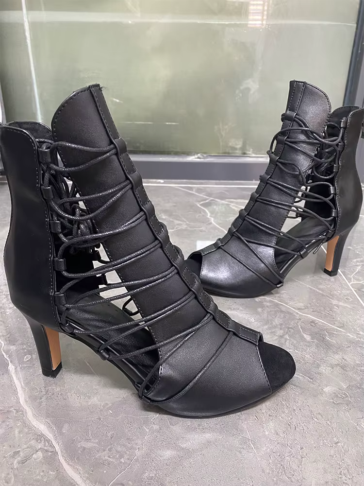 YSWEYOMIC-Chaussures de danse latine pour femmes, talons hauts, chaussures de tango de salle de Rh, orteils ouverts, l'offre elles souples, sandales de fête, 9.5cm