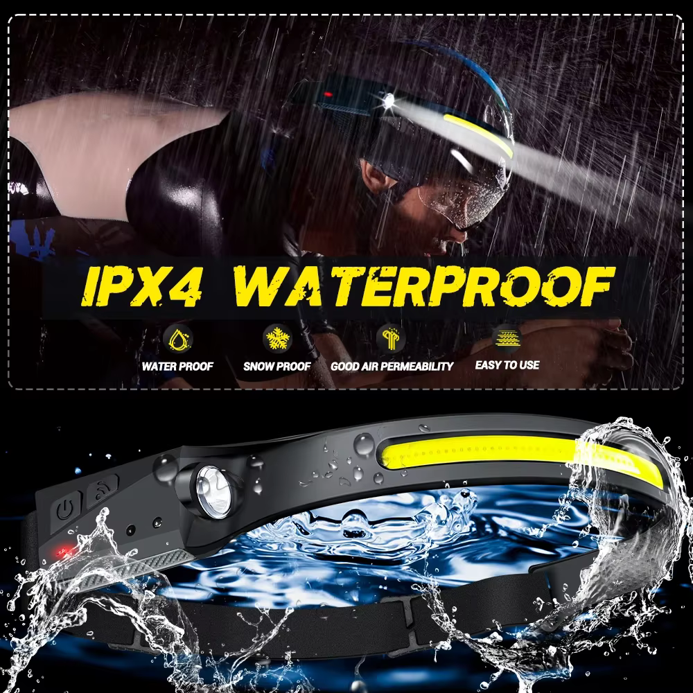 1/2/3 pièces LED lampe frontale à Induction Camping recherche lumière USB Rechargeable phare LED tête torche