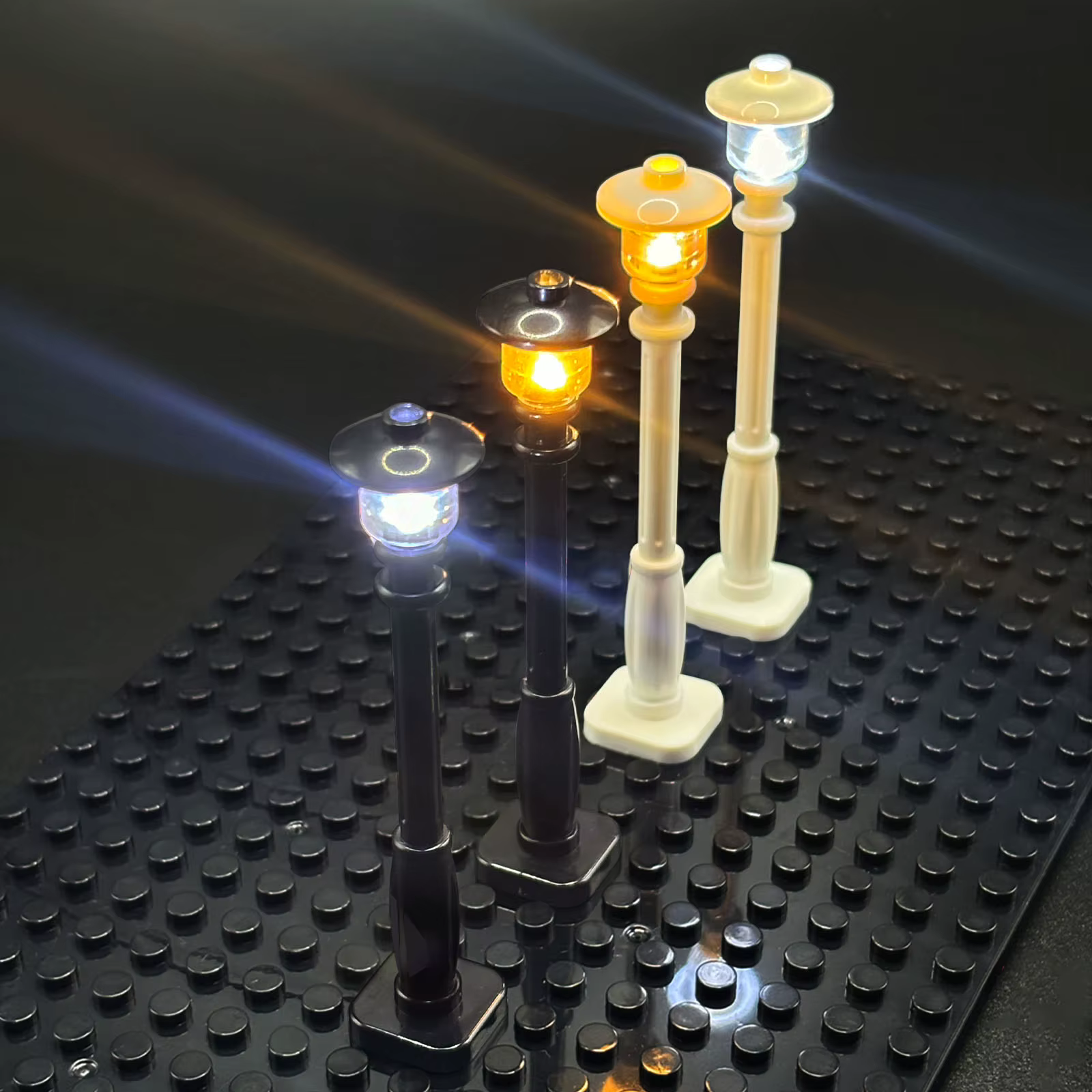 LYBMTWF 10 pièces lampadaire de ville lumineux LED, alimenté par USB, lampe de bloc de construction, accessoires d'éclairage MOC (sans électricité)