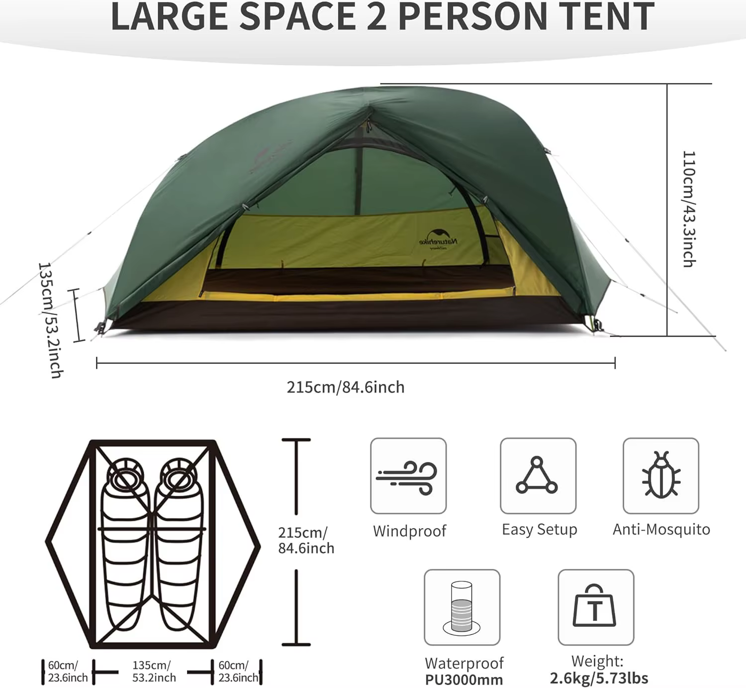 Naturehike Star River – tente de Camping ultralégère pour deux personnes