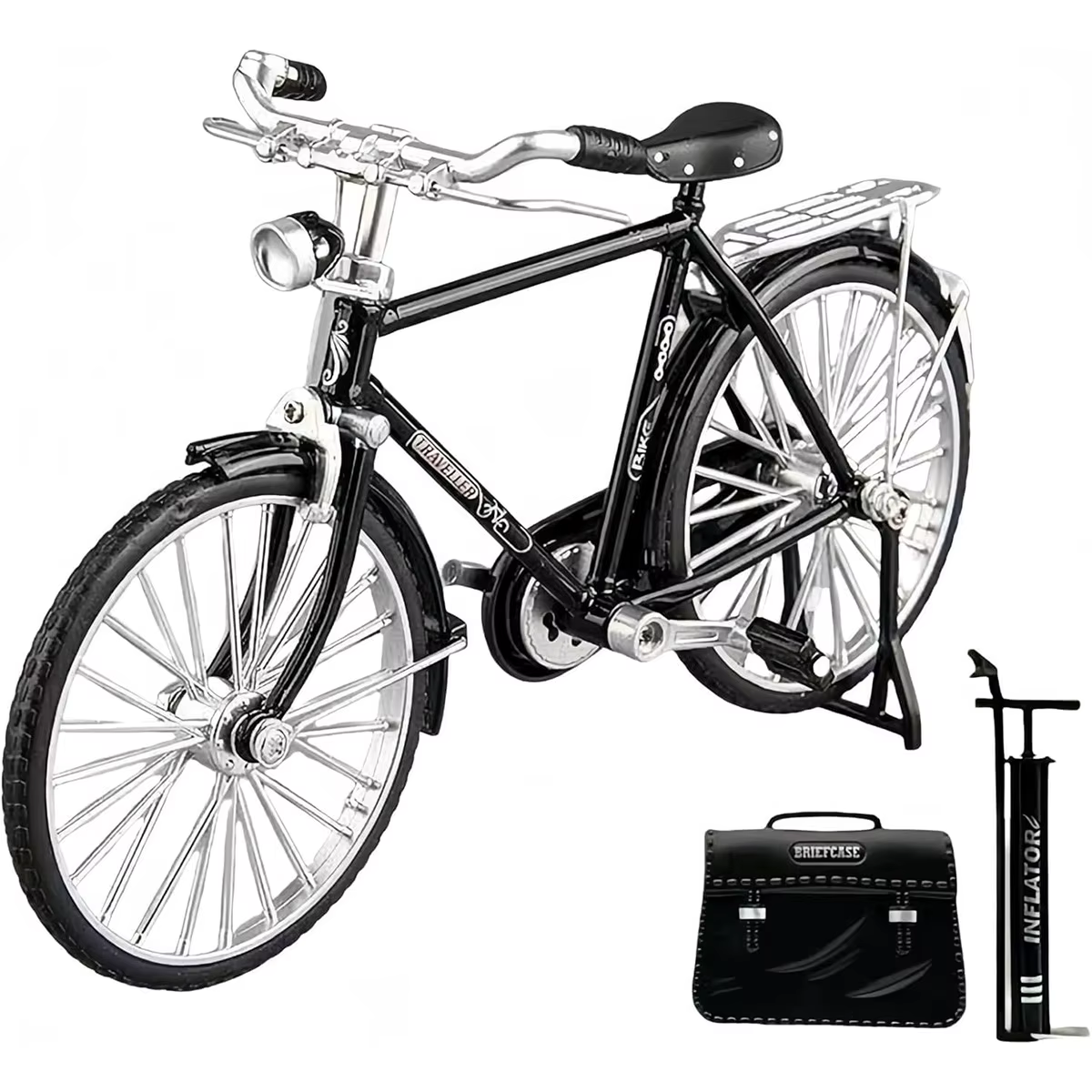 Modèle réduit de vélo rétro en alliage, vélo vintage classique, ornement de bureau, jouet de collection