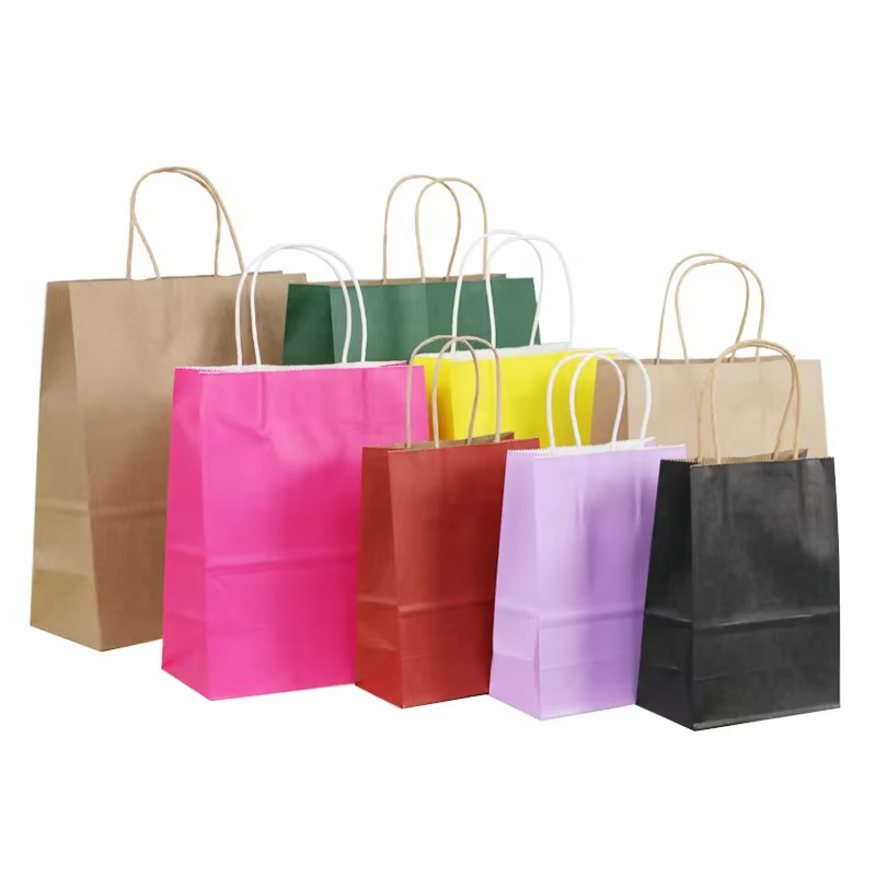 Mini sac en papier kraft avec sac cadeau Foy Festival, emballage de strass de Noël, sacs à provisions pour bonbons, 10 pièces, 30 pièces, 50 pièces