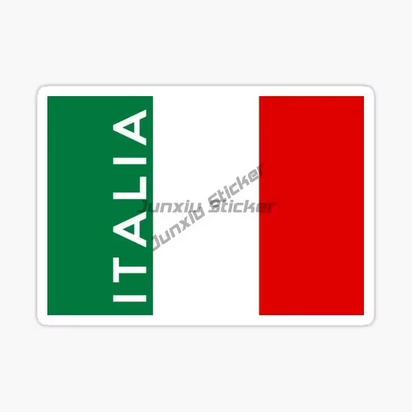 Autocollant mural créatif en PVC, carte de drapeau italien, emblème de paysage, pour décorer voiture, camion, casque de vélo, fenêtre de réfrigérateur, accessoire mural