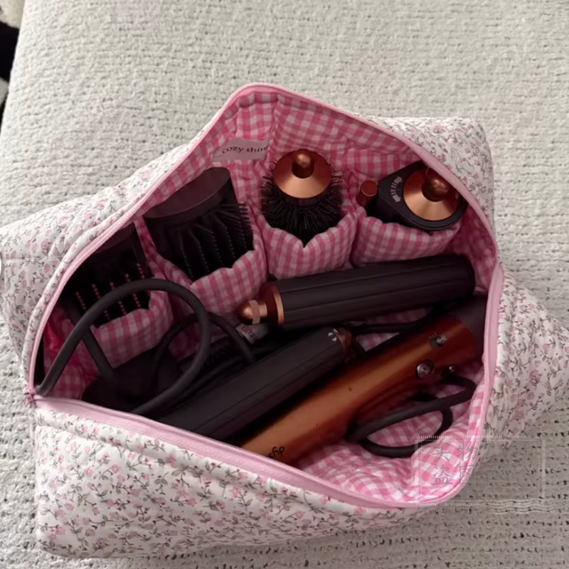 Sac de rangement de voyage en tissu, sac de rangement multifonctionnel en tissu imperméable, sac de rangement réutilisable pour articles de toilette et maquillage, organisateur de voyage