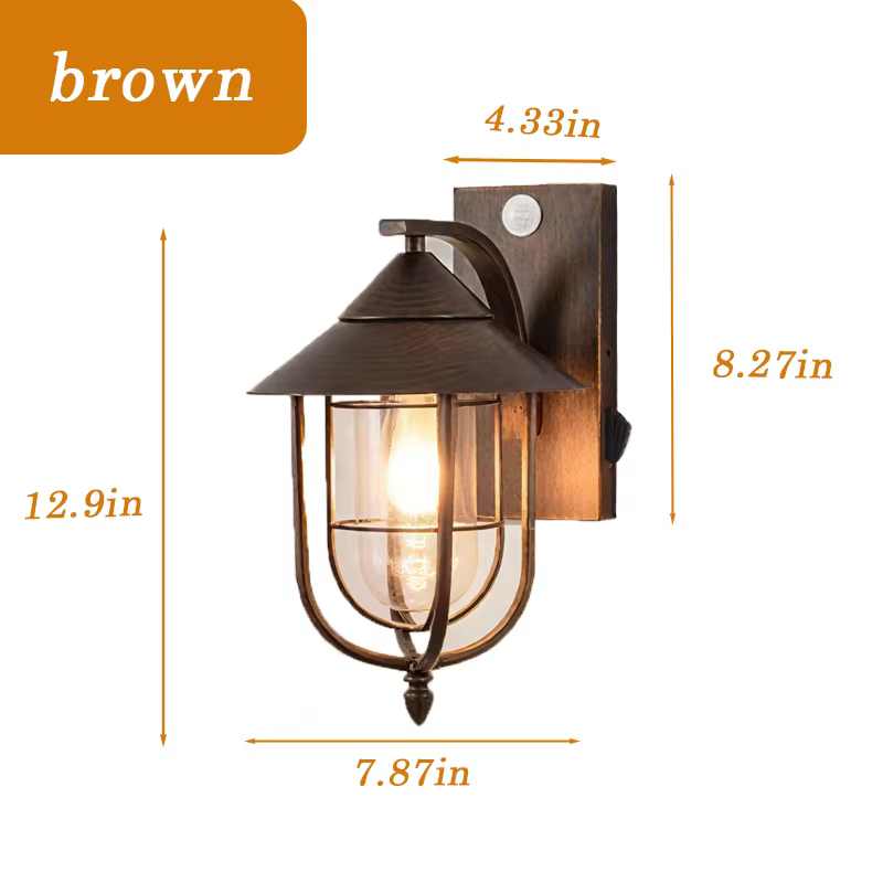 Capteur de mouvement applique extérieure étanche avec bouton à bascule applique murale Vintage porche cour couloir lampes de jardin sans ampoule