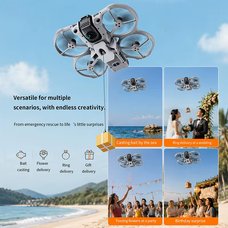 Système de largage aérien 12KM pour DJI Avata 360 – Accessoire de drone, lanceur de charge utile, dispositif de transport et distributeur