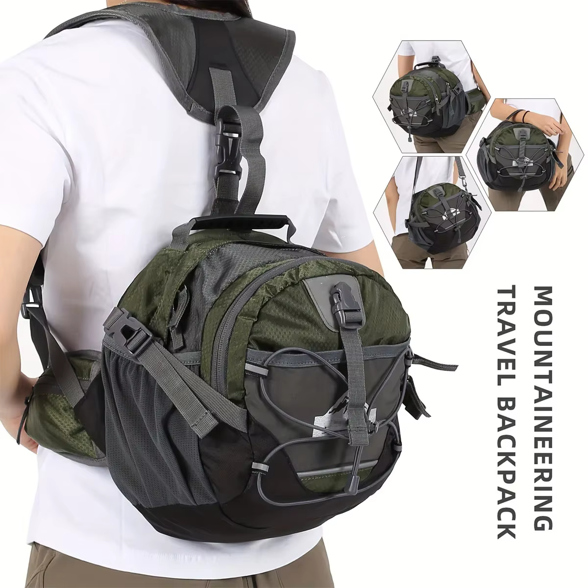 Sac de taille d'alpinisme en plein air 18L, sac de taille multifonctionnel pour sport et voyage, sac à main à bandoulière de grande capacité