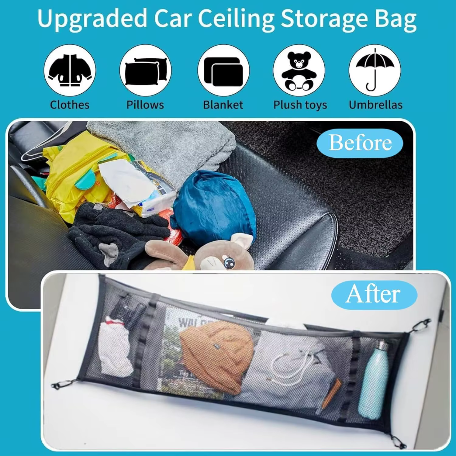 Sac de rangement en filet pour toit de camping-car