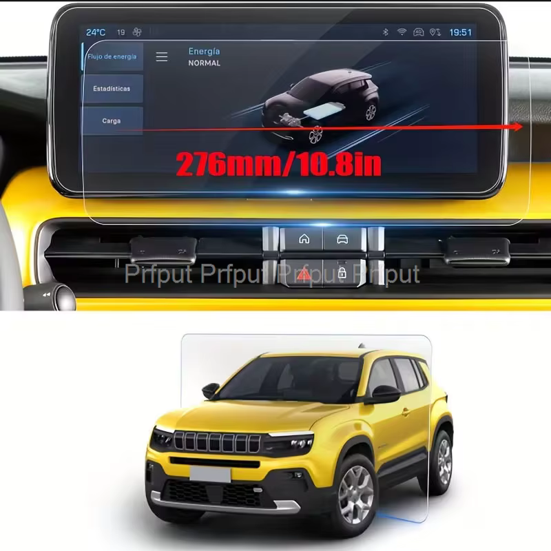 Protecteur d'écran en PET, 2 pièces, pour Jeep Avenger 2024 – 2026, 10.25 pouces, affichage Radio multimédia, accessoires d'intérieur automobile
