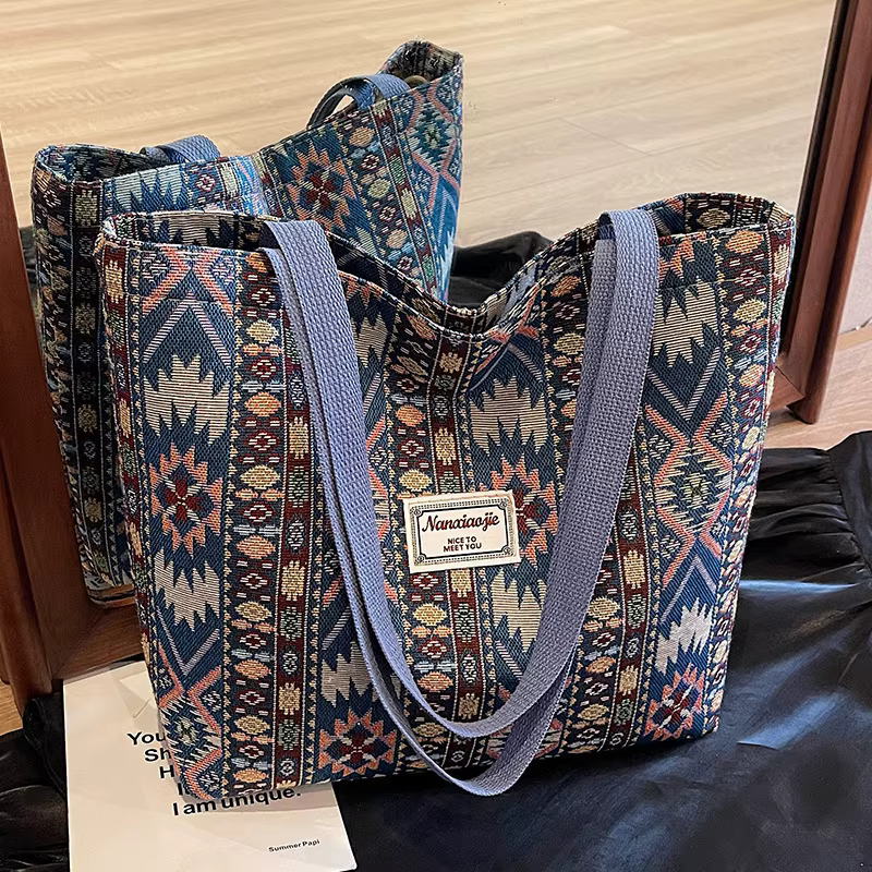 Sac de Style ethnique de grande capacité pour femmes, fourre-tout à la mode, Niche polyvalente, sac à main à une épaule