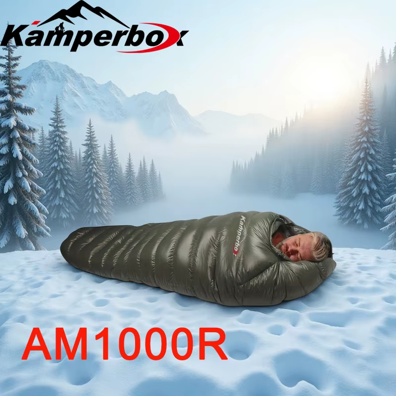 Kamperbox température froide hiver sac de couchage vers le bas sac de couchage hiver Camping sac de couchage Double