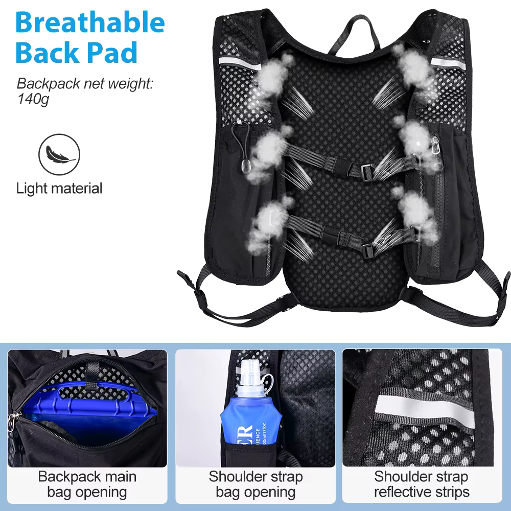 NEWBOLER – sac à dos de course sur sentier, gilet d'hydratation Ultra léger, Pack fonctionnel respirant pour Marathon, cyclisme, randonnée