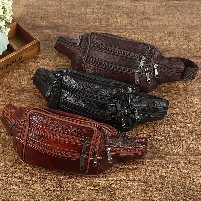 Sac d'argent en cuir de vachette pour hommes, sac pour appareil photo multifonctionnel, sac d'affaires pour la course et le sport, vente en gros, savoir chaud