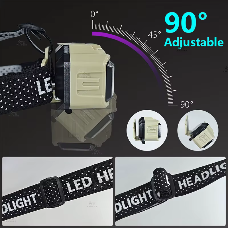 Lampe frontale ultralégère Super lumineuse 300000LM lumière rouge Vision nocturne pêche torche