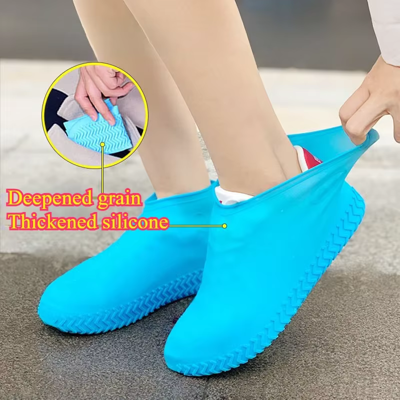 Couvre-chaussures en silicone imperméables antidérapants pour la pluie/la neige/le travail