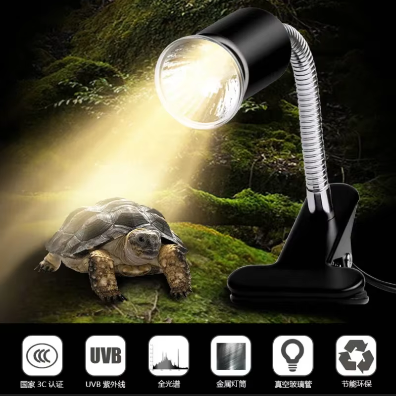 Ampoule halogène 50W incluse lampe chauffante pour reptiles lampes chauffantes réglables pour réservoir d'aquarium à col de cygne pour Terrarium de serpent de lézard de tortue