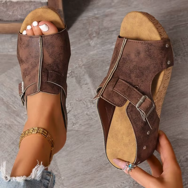 Sandales compensées confortables pour femmes