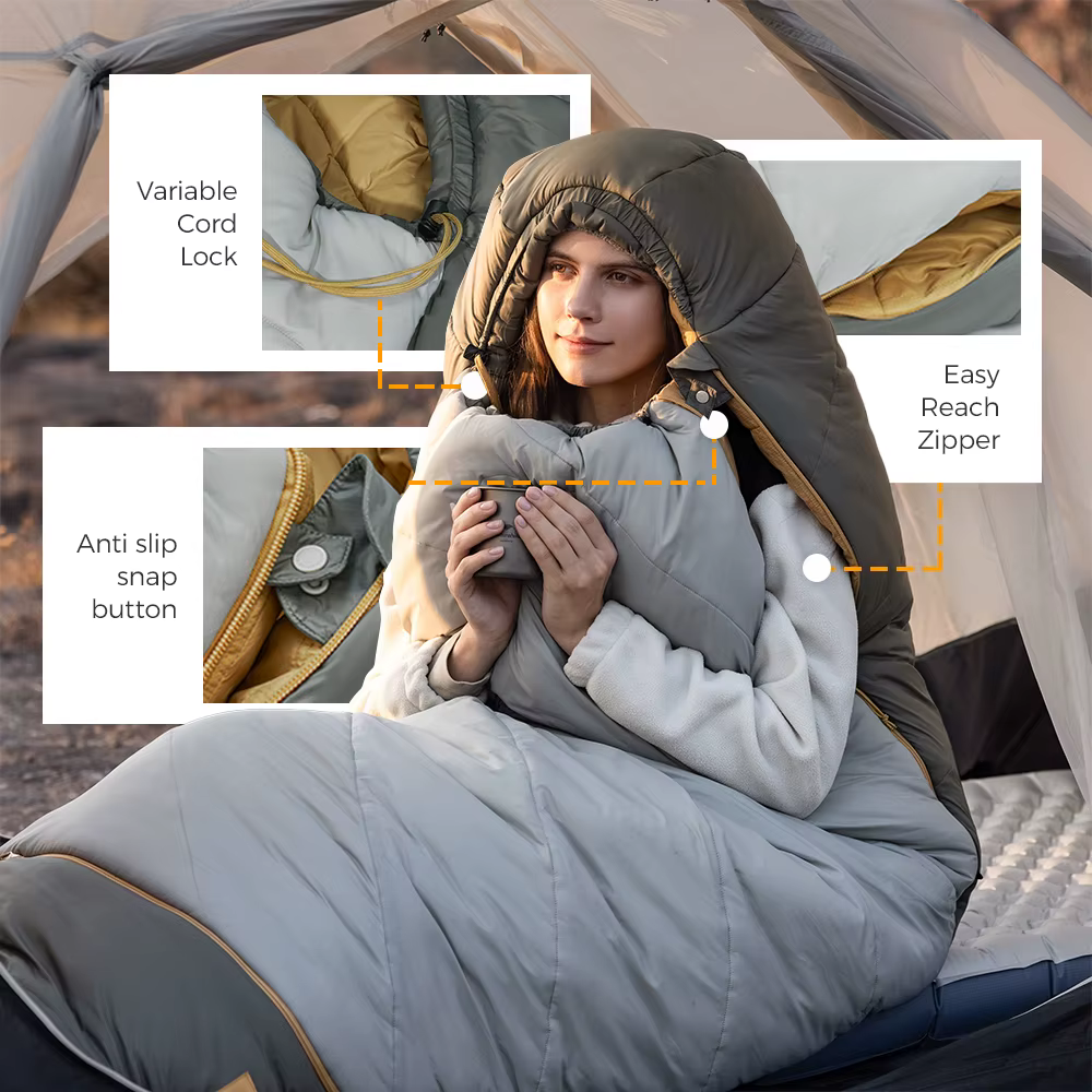 Sac de couchage momie Naturehike MG120 MG270 -2~5 ℃ Équipement de randonnée et de camping ultraléger en coton chaud et