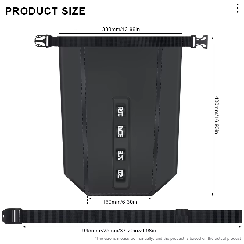 RIDERACE Portable étanche vélo fourche sac PVC 8L en alliage d'aluminium