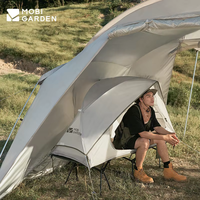 MOBI JARDIN Hors Sol Camp Lit Tente Portable 1 Personne Unique Randonnée En Plein Air Voyage Ultra-Léger Glamping