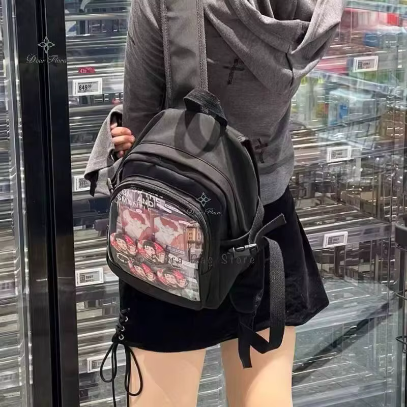 Sac à dos mini Y2K mignon pour femme, sac ItaBag tendance, sac à dos transparent pour fille, sac à dos DIY personnalisé, sac à bandoulière Lolita