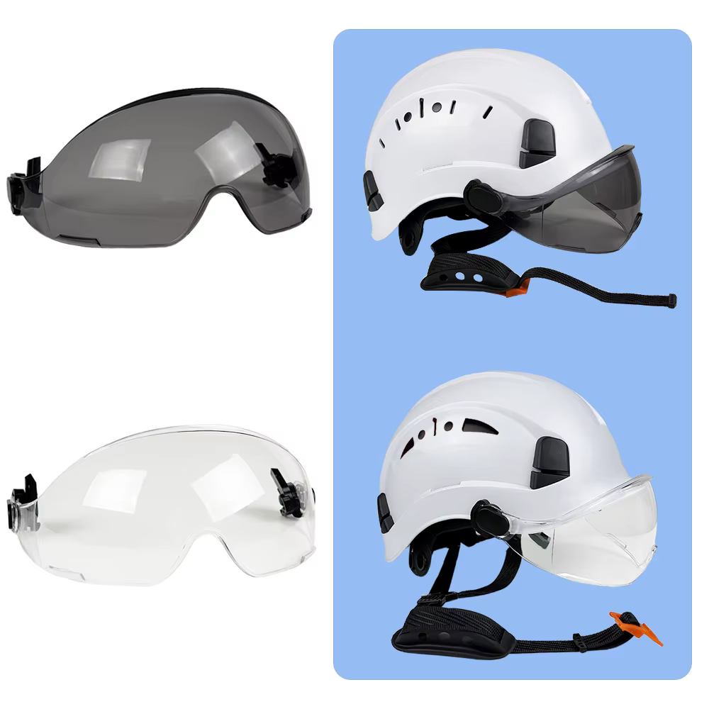 Accessoires de lunettes à visière externe pour casque de sécurité remplaçables avec Certification ANSI et CE, visière transparente et visière teinte